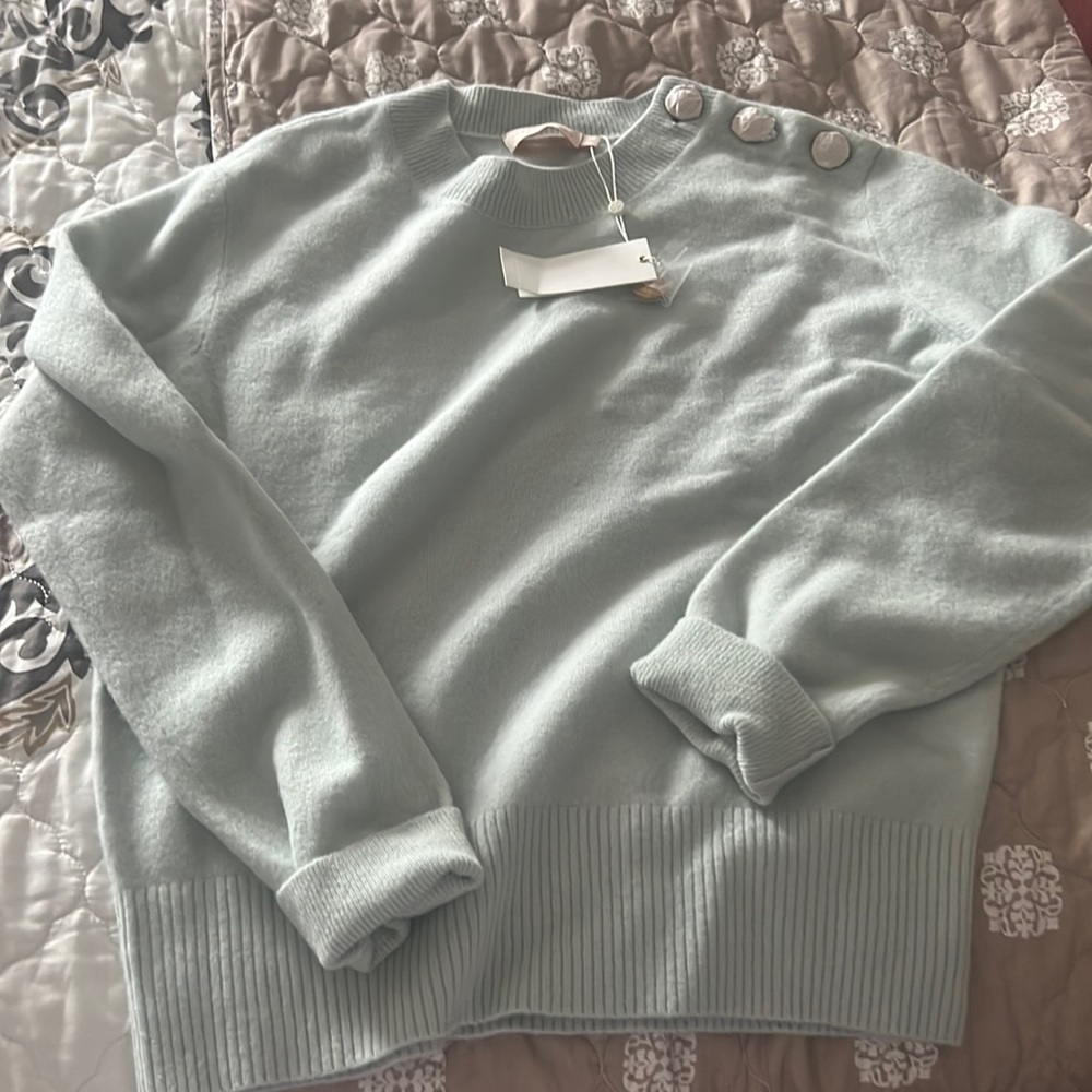 Tory Burch Iced Blue top